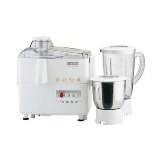 USHA Jmg 3345 230 Watts Juicer Mixer Grinder White 2 Jars