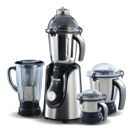Usha Maximus Plus 800-Watt Copper Motor Mixer Grinder with 4 Jars and 5 Years Motor WarrantyBlack  Stainless steel