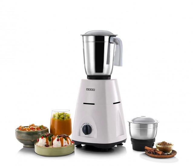 Usha MG3750 MG 500-Watt 2 Stainless Steel Jars with 3-speed mode100 Copper Motor with 2 years Product Warranty  5 Years Motor Warranty White  Black