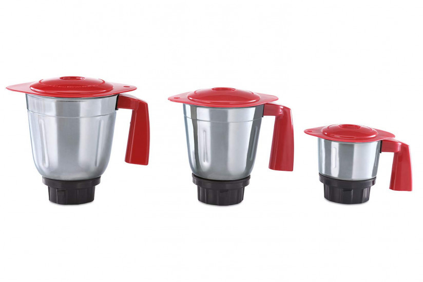USHA SpeedMax 500-Watt Copper Motor Mixer Grinder with 3 Jars RedBlack
