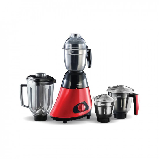 Usha Trienergy 800 Watt Powerful 100 Copper Motor 4 Jar Mixer Grinder with Unique QuadriFlow Square Blender Jar for Faster Grinding and Smooth Blending  5 Years Warranty on Motor Red