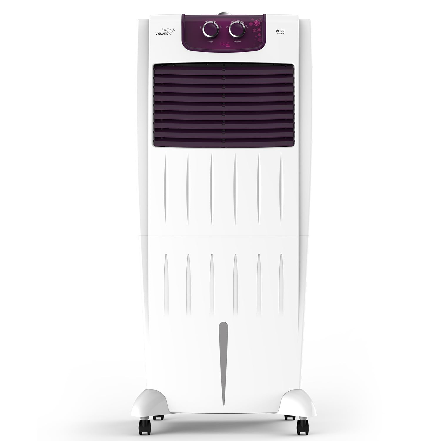 V-Guard Arido R35H-N Room Air Cooler for Home  Mosquito  Dust Filter  2 Year Warranty  35 L White  Purple burry