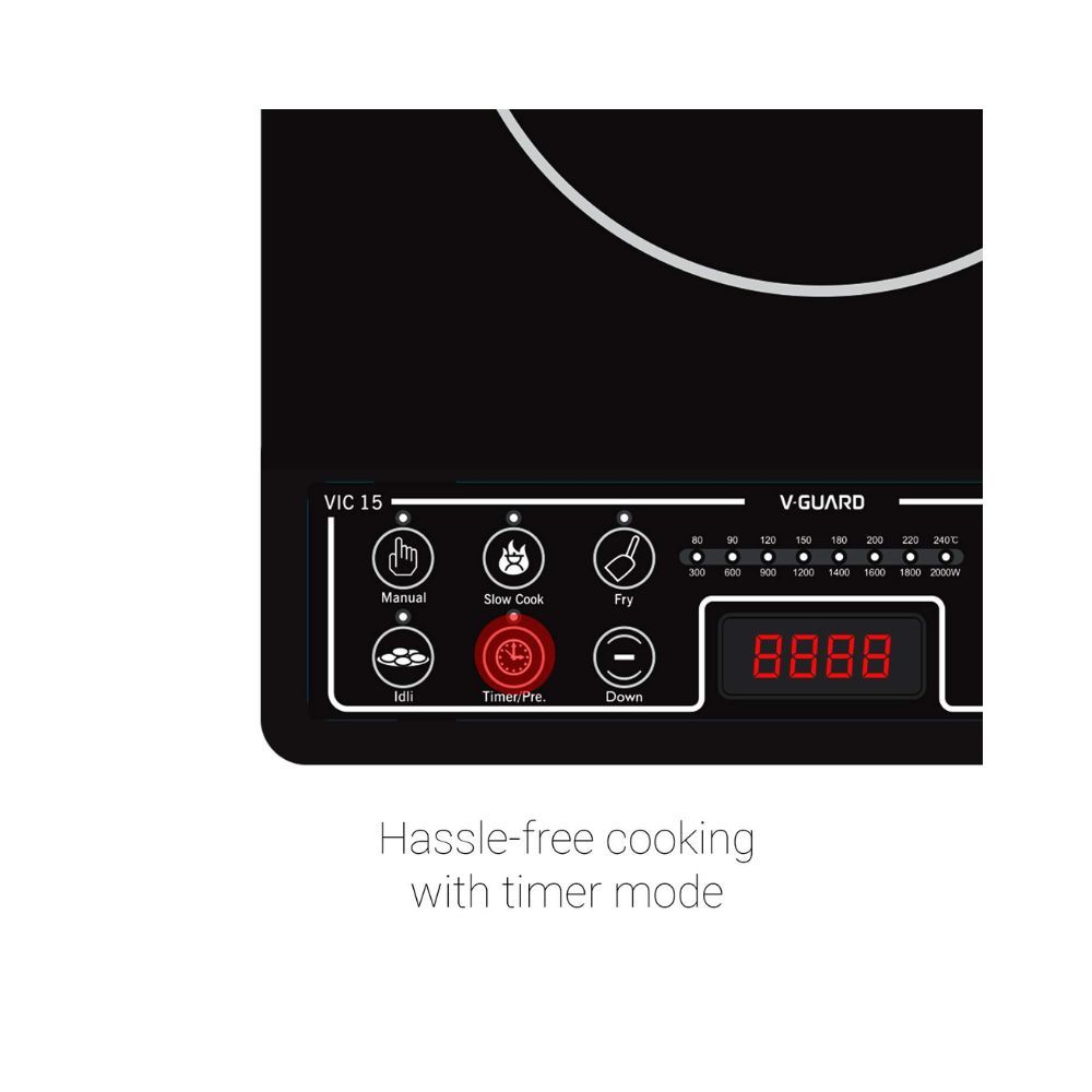 V-Guard VIC-15 2000-Watt Induction Cooktop Black