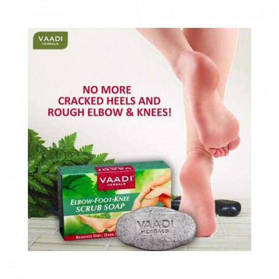 Vaadi Herbals Elbow Foot Knee Scrub With Almond And Walnut Scrub Soap, 75g (Pack Of 6)