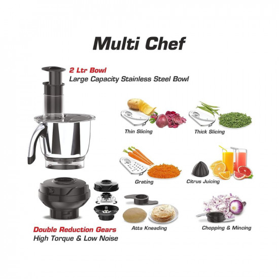 Vidiem ADC Mixer Grinder 579A Black  750 watt Mixer grinder with 5 Jars in 1 Juicer  Leakproof Jars with self-lock for wet  dry spices chutneys  curries  5 Years Warranty  Mixie grinder