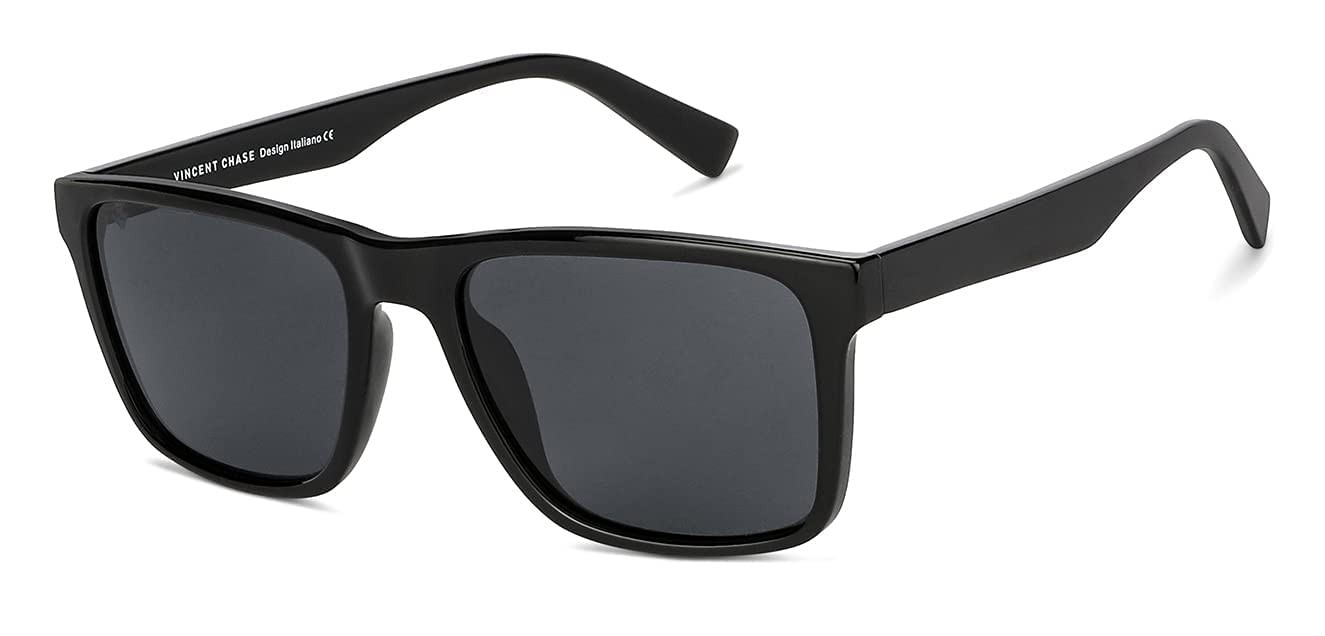 VINCENT CHASE EYEWEAR By Lenskart | Full Rim Wayfarer Branded Latest and  Stylish Sunglasses | Polarized and 100% UV Protected | Men & Women | Large  | VC S12601 (Color:-Grey)-Pack of 1 : Amazon.in: Fashion