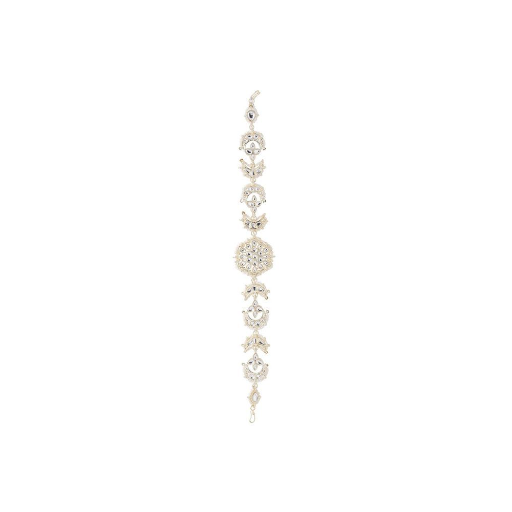 Viraasi Gold Plated Kundan Matha Patti Stone Studded Ethnic Matha Patti