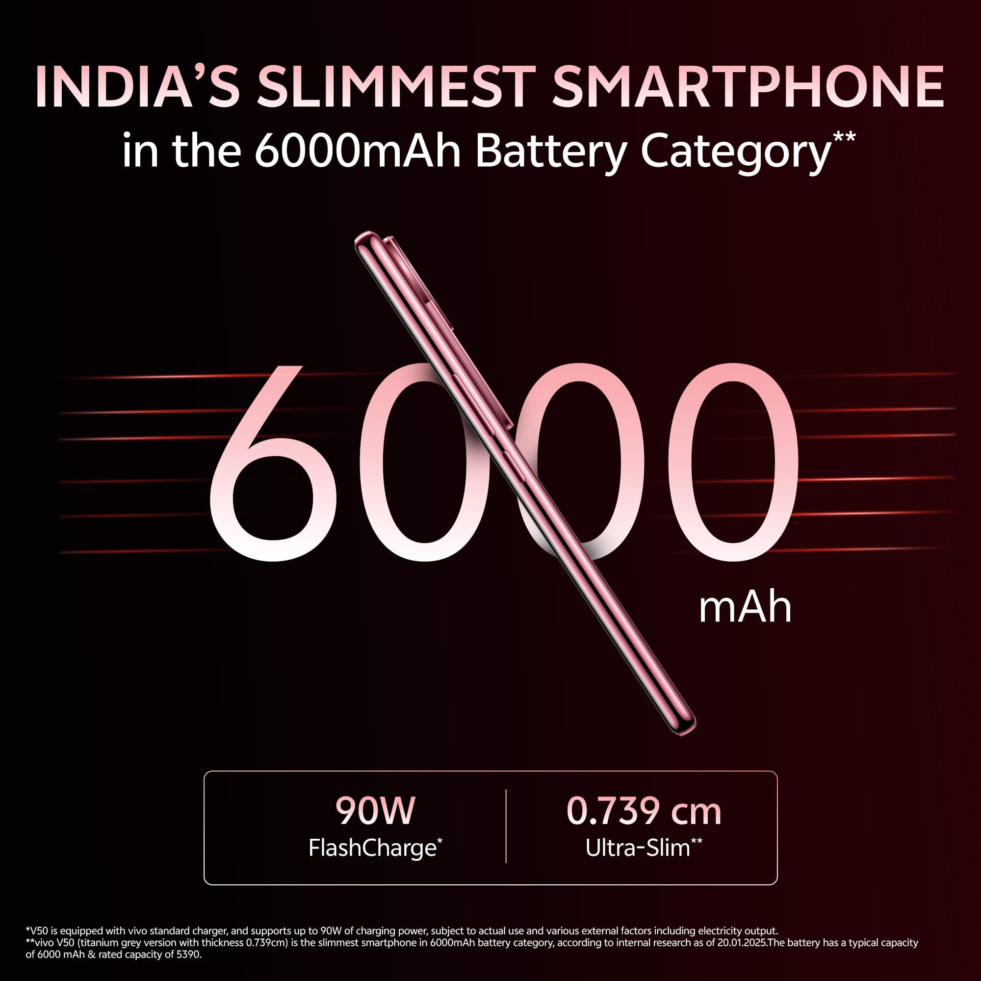Vivo V50 5G Rose Red 8GB RAM 256GB Storage with No Cost EMIAdditional Exchange Offers