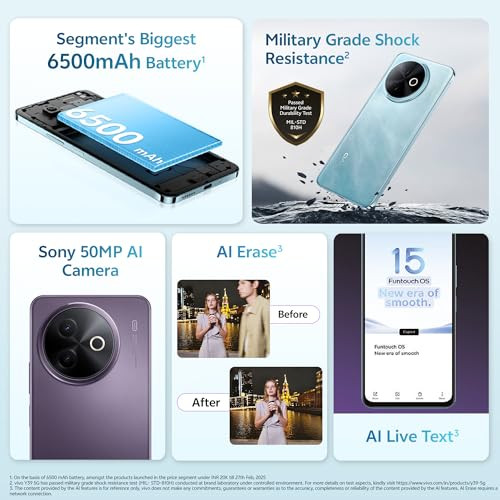 Vivo Y39 5G Lotus Purple 8GB RAM 256GB Storage with No Cost EMIAdditional Exchange Offers