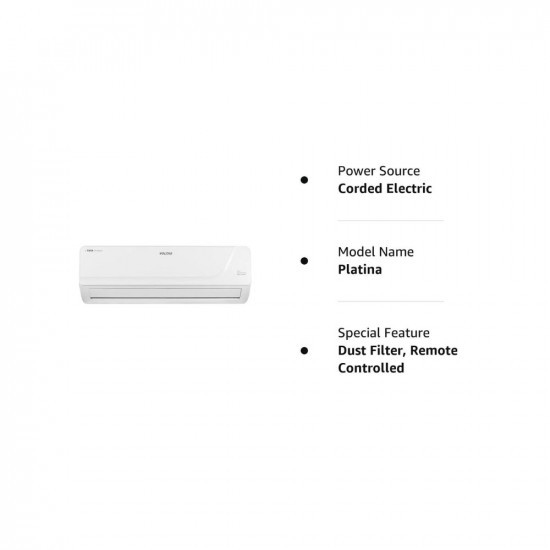 Voltas 14 Ton 3 Star Inverter Split ACCopper Adjustable Cooling Anti-dust Filter 2023 Model 173V Vectra Platina White