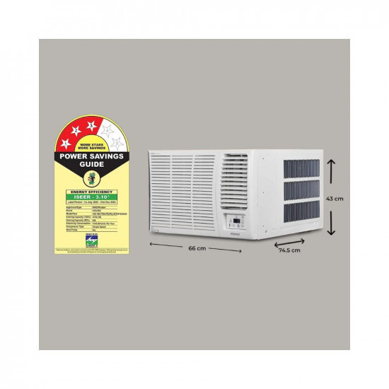 Voltas 15 Ton 3 Star Fixed Speed Window AC Copper Turbo Mode 2023 Model 183 Vectra Pearl White