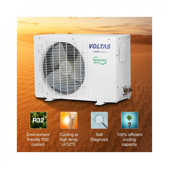 Voltas 2 Ton 3 Star, Inverter Split AC(Copper, 4-in-1 Adjustable Mode, Anti-dust Filter, 2023 Model, 243V Vectra Elite, White)