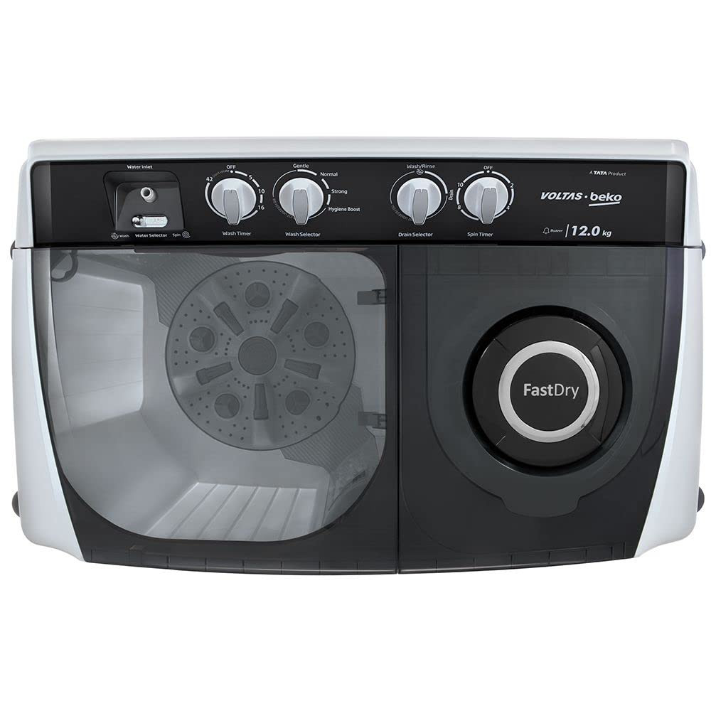 Voltas Beko 12 Kg Top Load Semi Automatic Washing Machine Gray Wtt120AgrtHb