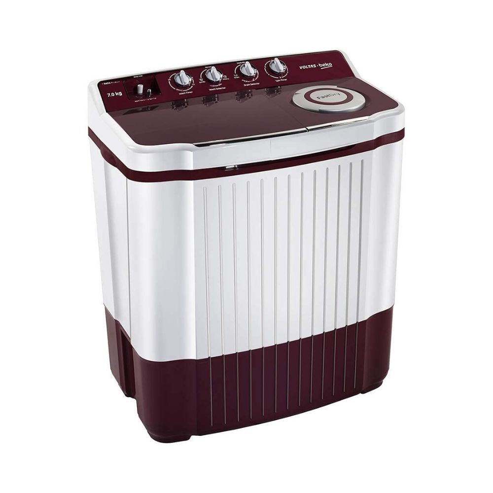 Voltas Beko 7 Kg Semi-Automatic Top Loading Washing Machine Burgundy (WTT70ALIM)