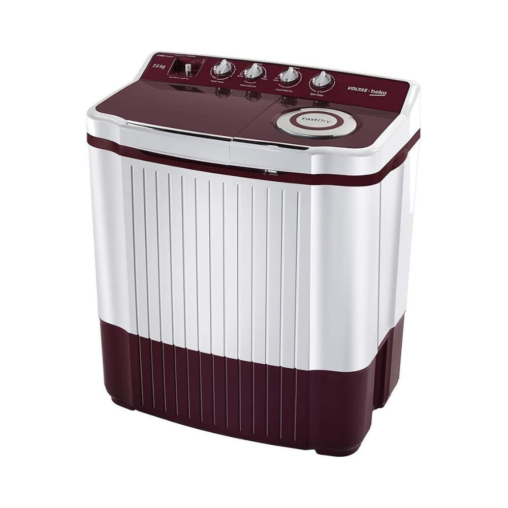 Voltas Beko 7 Kg Semi-Automatic Top Loading Washing Machine Burgundy (WTT70ALIM)
