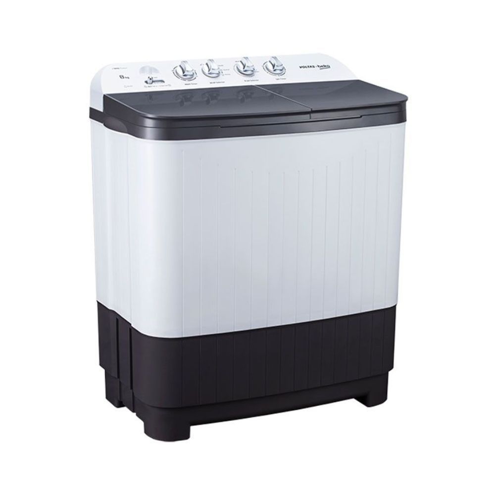 Voltas Beko 8 kg Semi Automatic Top Loading Washing Machine (WTT80DGRG, Grey)