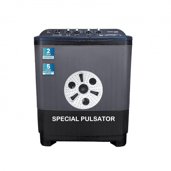 Voltas beko, A Tata Product 9 kg 5 Star Semi-Automatic Twin Tub Top Load Washing machine, (WTT90UDX/BKGR4KPTD, Black, 2023 Model, Special Pulsator wash Method)