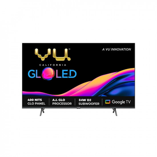 VU 108 cm (43 inches) The GloLED 84 Watt DJ Sound Series 4K Smart Google TV 43GloLED (Grey)