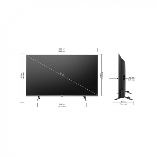 VU 108 cm (43 inches) The GloLED 84 Watt DJ Sound Series 4K Smart Google TV 43GloLED (Grey)