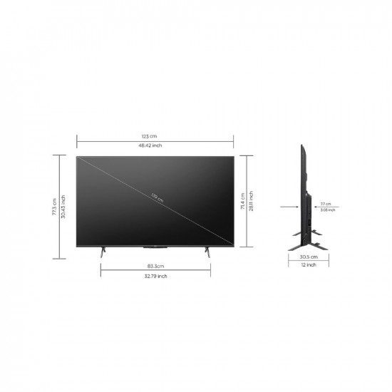 VU 139 cm (55 inches) The GloLED Series 4K Smart LED Google TV 55GloLED (Grey)