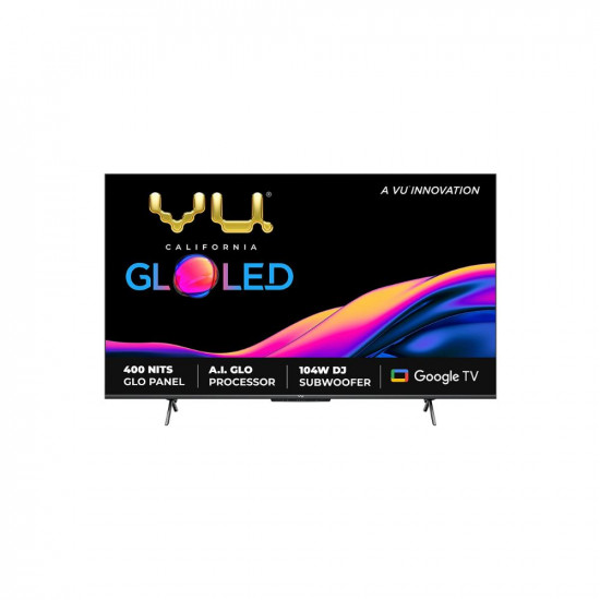 VU 139 cm (55 inches) The GloLED Series 4K Smart LED Google TV 55GloLED (Grey)