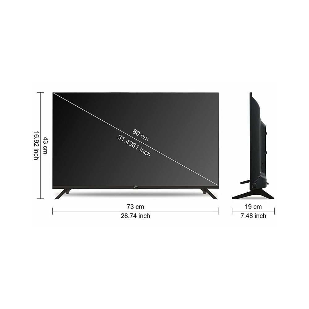 VW 80 cm (32 inches) Frameless Series HD Ready LED TV VW32A (Black)