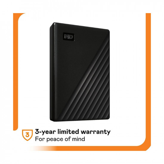 Western Digital WD 5TB My Passport Portable Hard Disk Drive, USB 3.0 with Automatic Backup, 256 Bit AES Hardware Encryption,Password Protection,Compatible with Windows and Mac, External HDD-Black