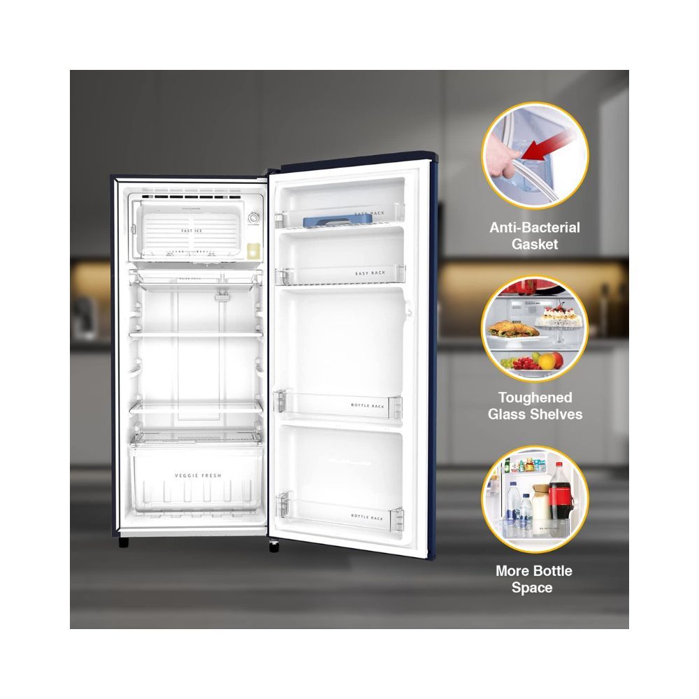 Whirlpool 184 L 2 Star Direct-Cool Single Door Refrigerator (205 WDE PRM 2S SAPPHIRE BLOOM-Z, 2023 Model)