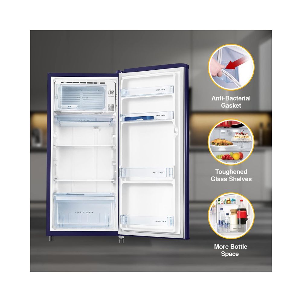 Whirlpool 184 L 3 Star Direct-Cool Single Door Refrigerator (205 WDE CLS 3S SAPPHIRE BLUE-Z, Sapphire Blue, Blue, 2023 Model)