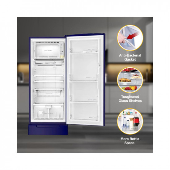 Whirlpool 192 L 4Star Direct Cool One-Door Refrigerator (IMPRO ROY INV 215 4s, SAPPHIRE ANTELIA-Z, Inverter, 2023 Model)