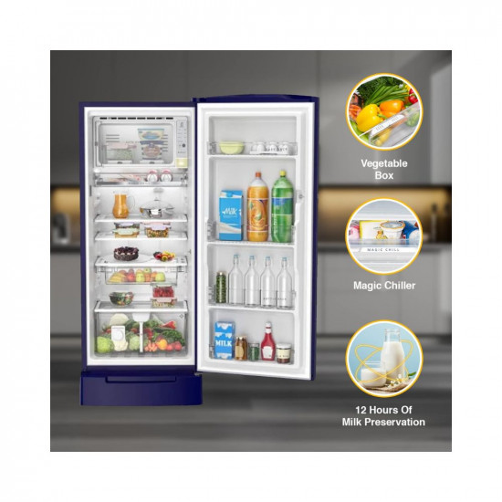 Whirlpool 192 L 4Star Direct Cool One-Door Refrigerator (IMPRO ROY INV 215 4s, SAPPHIRE ANTELIA-Z, Inverter, 2023 Model)