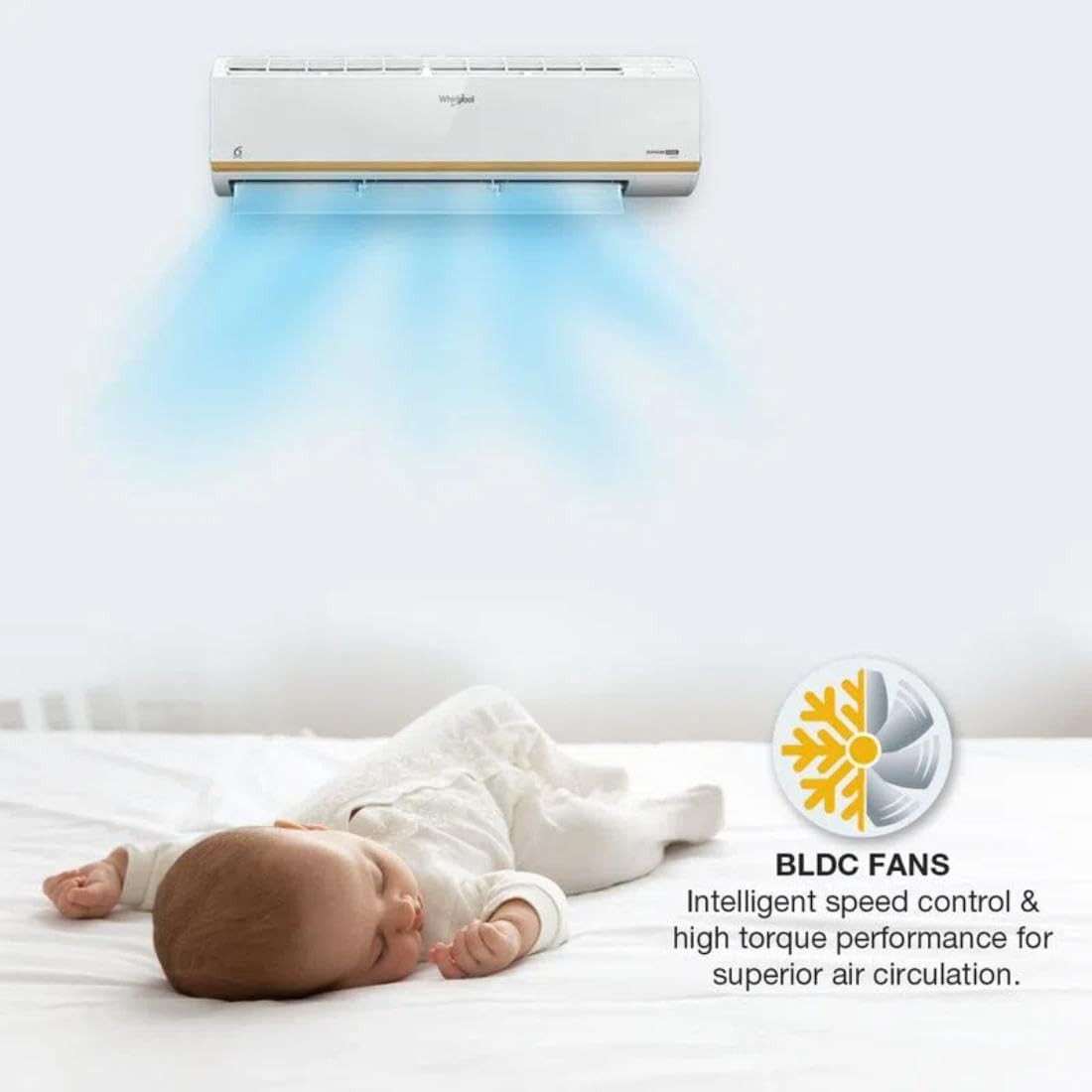 Whirlpool 2 Ton 3 Star Supremecool Inverter Split AC SUPREMECOOL 20T 3S INV EXP S4I3AD0 Copper Convertible 4-in-1 Cooling Mode HD Filter 2024 Model White