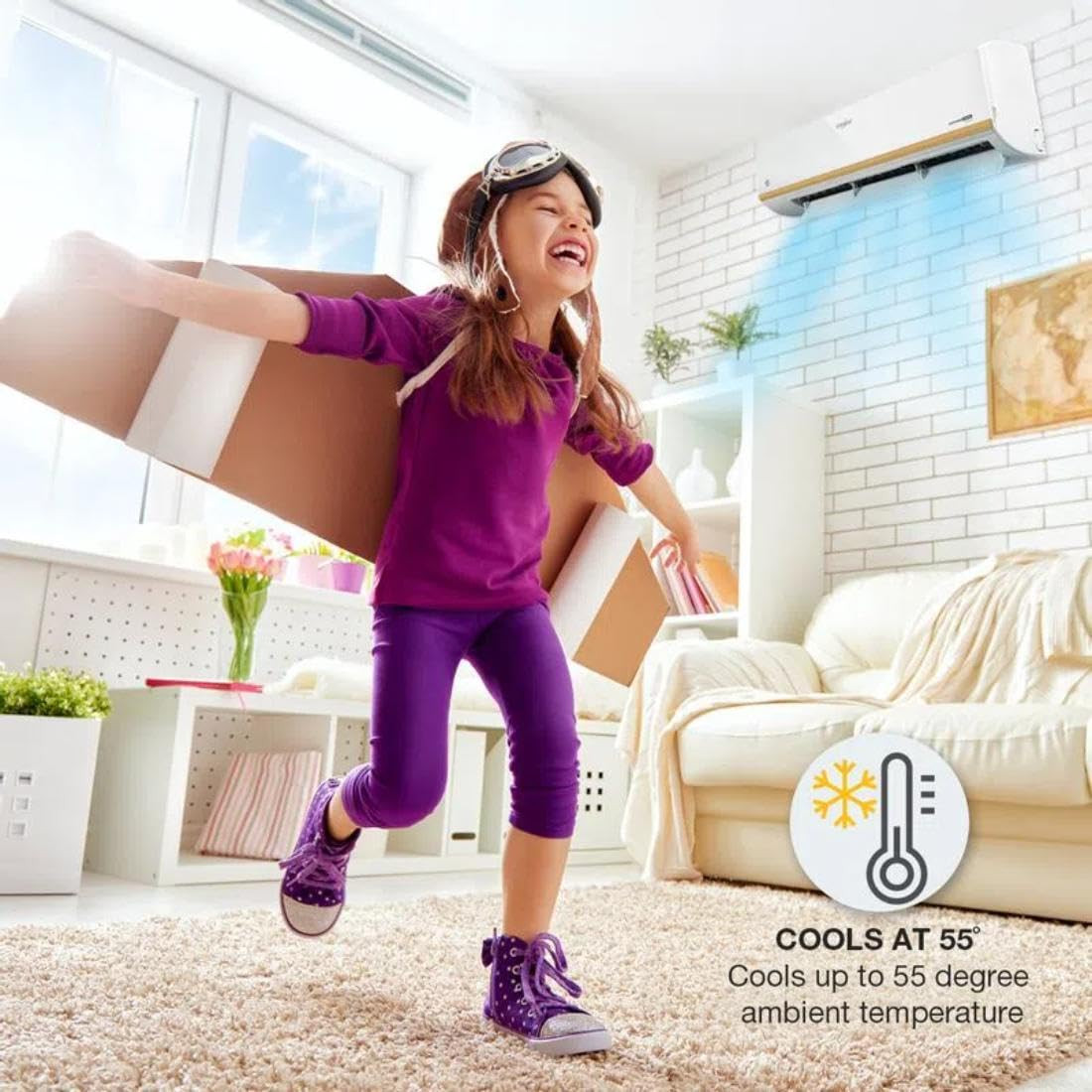 Whirlpool 2 Ton 3 Star Supremecool Inverter Split AC SUPREMECOOL 20T 3S INV EXP S4I3AD0 Copper Convertible 4-in-1 Cooling Mode HD Filter 2024 Model White