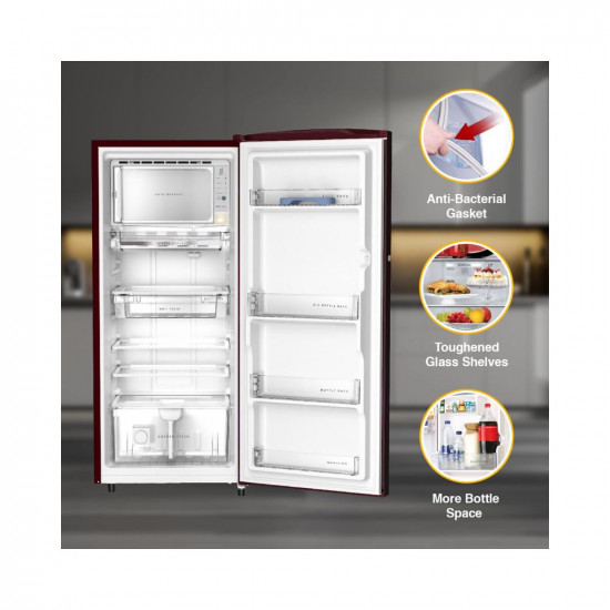 Whirlpool 207 L 5 Star Icemagic Pro Inverter Direct-Cool Single Door Refrigerator (230 IMPRO PRM 5S INV WINE ABYSS-Z, 2023 Model)