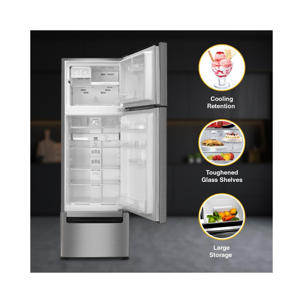 Whirlpool 240 L Frost Free Triple-Door Refrigerator (FP 263D PROTTON ROY ARCTIC STEEL(N)