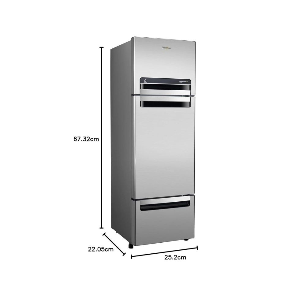 Whirlpool 260 L Frost-Free Triple-Door Refrigerator (FP 283D PROTTON ROY, German Steel)
