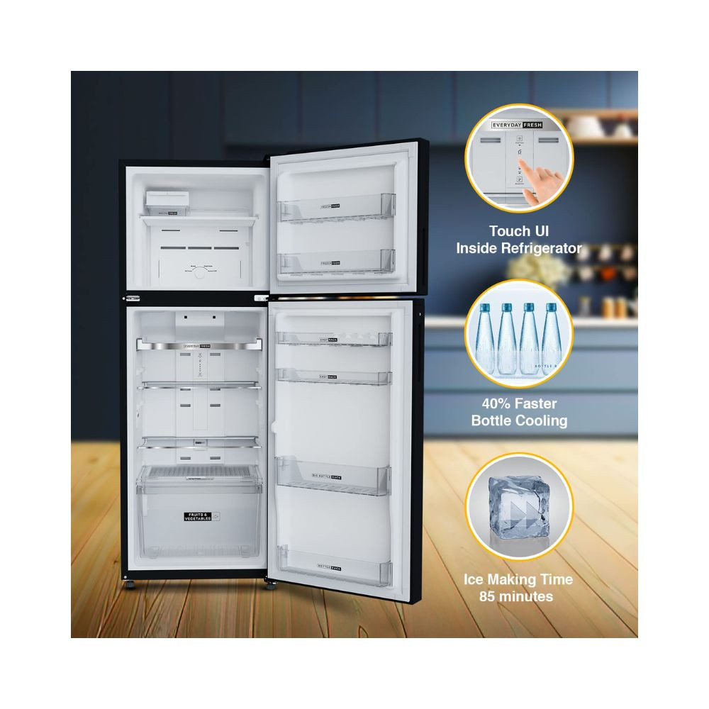 Whirlpool 327 L 3 Star IntelliFresh Inverter Frost Free Double Door Refrigerator (IF INV ELT DF375 OMEGA BLACK(3S)-TL, Black, 2023 Model)