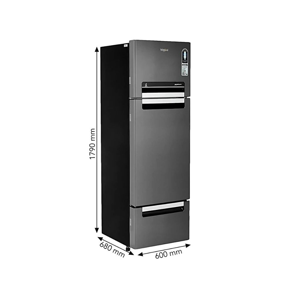 Whirlpool 330 L Frost-Free Triple-Door Refrigerator (FP 343D PROTTON ROY, Steel Onyx)