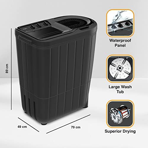 Whirlpool 6 Kg 5 Star Superb Atom Semi-Automatic Top Loading Washing Machine SUPERB ATOM 60I Grey Dazzle TurboScrub Technology