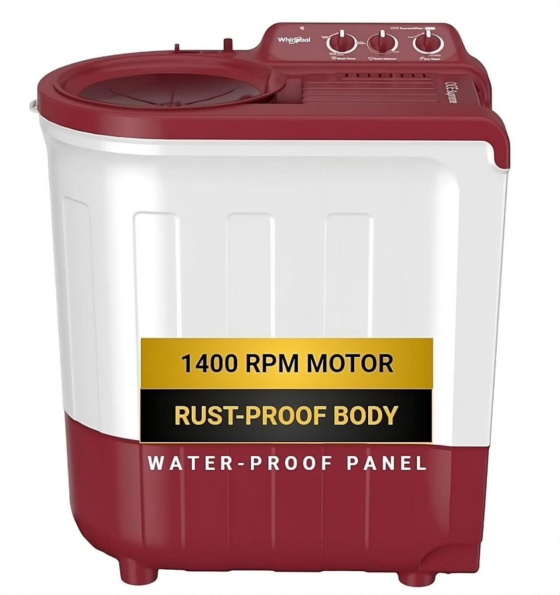 Whirlpool 65 kg 5 Star Supreme Semi-Automatic Top Loading Washing Machine ACE 65 SUPREME PLUS CORAL RED 5YR