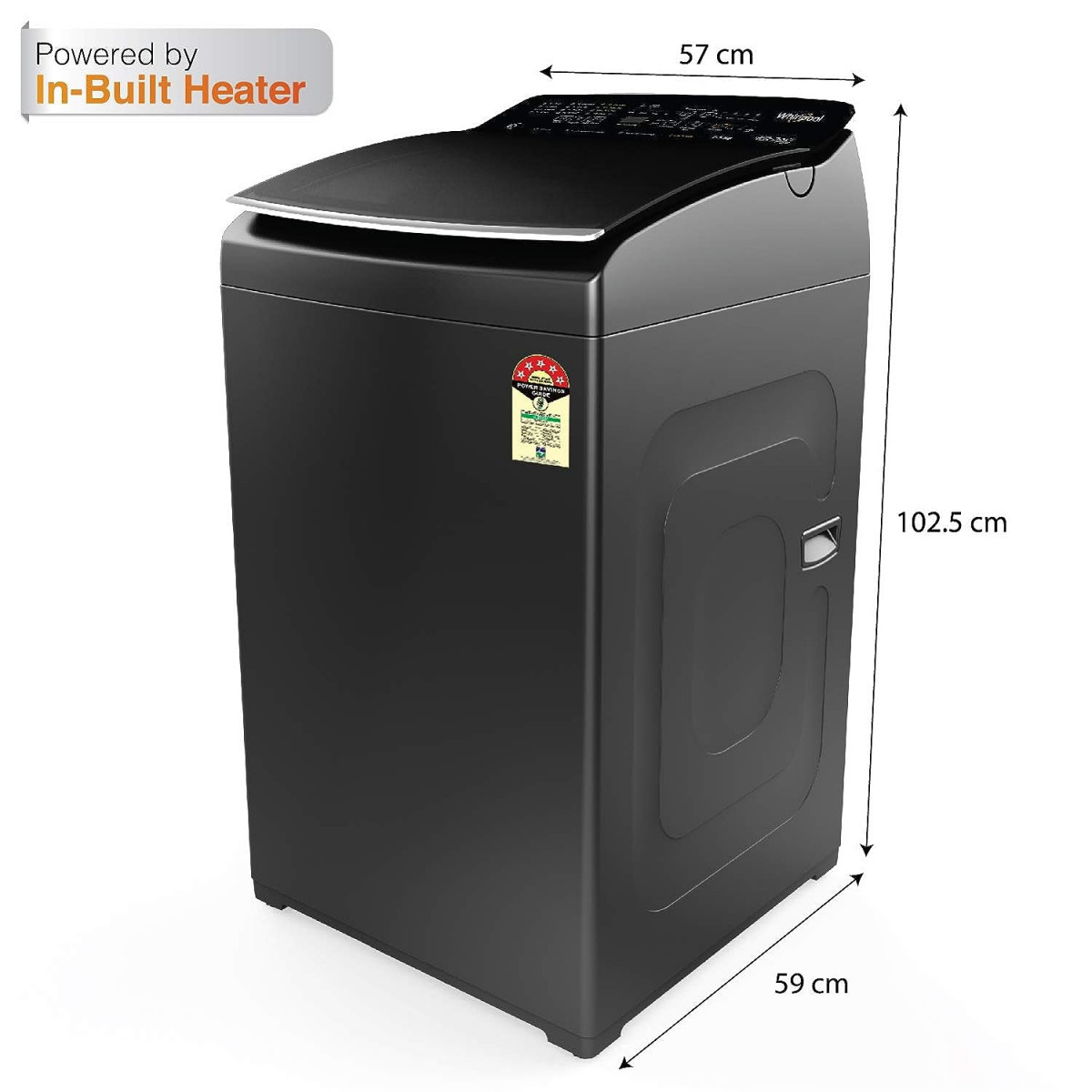 Whirlpool 75 Kg 5 Star Bloom Wash Fully-Automatic Top Loading Washing Machine 360 BW PRO 540 H 75 GRAPHITE 10 YMW Graphite In-Built Heater