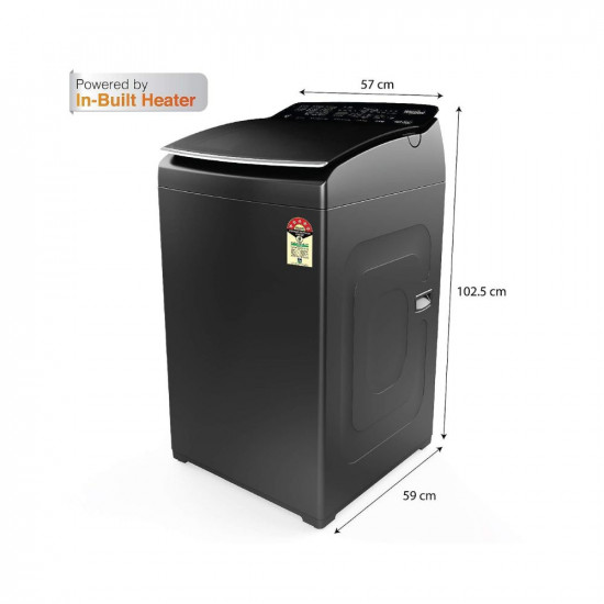 Whirlpool 7.5 Kg 5 Star BloomWash Fully-Automatic Top Loading Washing Machine (360 BW PRO (540) H 7.5 GRAPHITE 10YMW, Graphite, In-Built Heater)