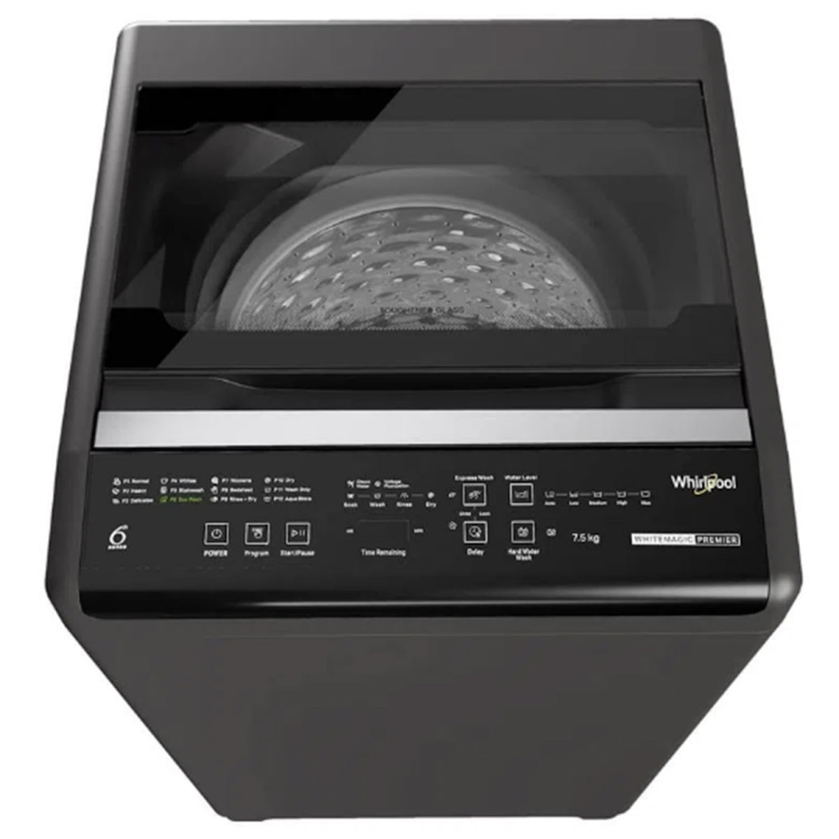WHIRLPOOL 75 Kg 5 Star In-Built Heater Fully Automatic Top Load Washing MachineWhitemagic Premier GenX 75kg 10YMW GREY