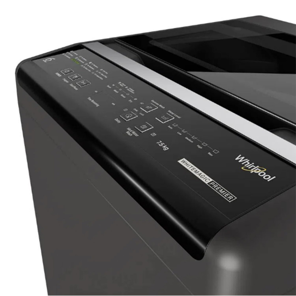 WHIRLPOOL 75 Kg 5 Star In-Built Heater Fully Automatic Top Load Washing MachineWhitemagic Premier GenX 75kg 10YMW GREY