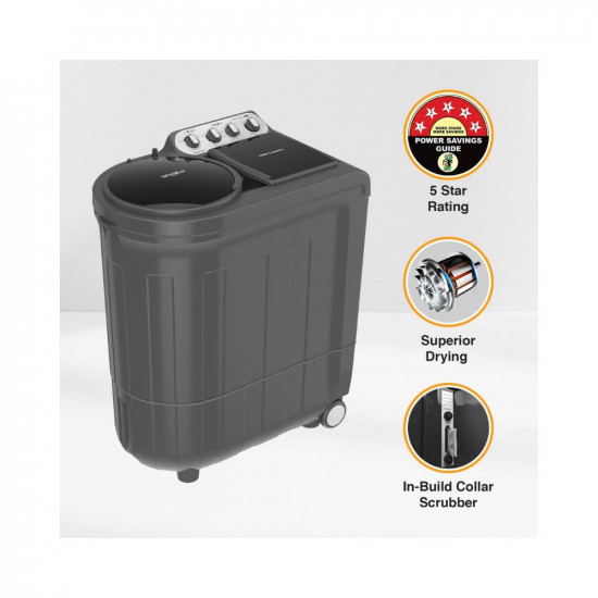 Whirlpool 8 Kg 5 Star Semi-Automatic Top Loading Washing Machine (ACE 8.0 TRB DRY GREY DAZZLE (10YR)-NH)