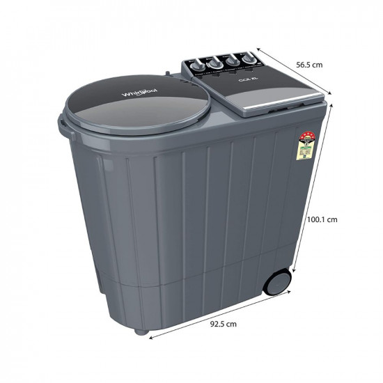 Whirlpool 9 Kg 5 Star Ace XL Semi-Automatic Top Loading Washing Machine (ACE XL 9, Graphite Grey, 3D Scrub Technology)