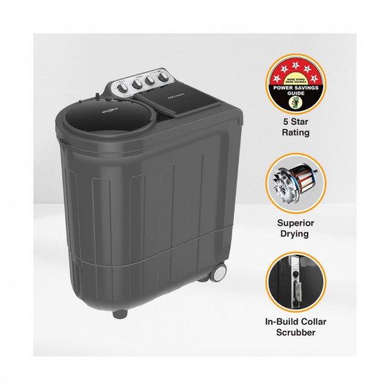 Whirlpool 9 kg 5 Star Semi-Automatic Top Loading Washing Machine ACE 90 TRB DRY GREY DAZZLE 10YR-NH