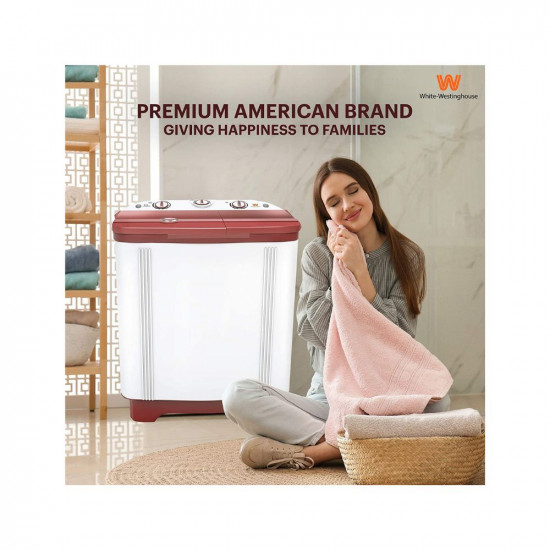 White Westinghouse 6.5 kg 360 Wash Care Semi Automatic Top loading washing machine ( 2022 Model/ CSW6500, Maroon)