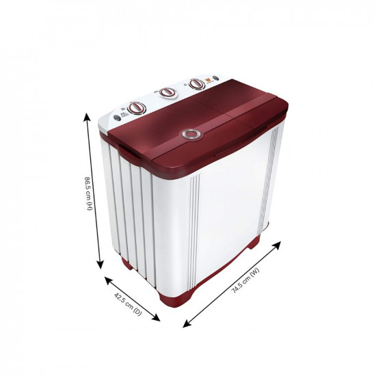 White Westinghouse 6.5 kg 360 Wash Care Semi Automatic Top loading washing machine ( 2022 Model/ CSW6500, Maroon)