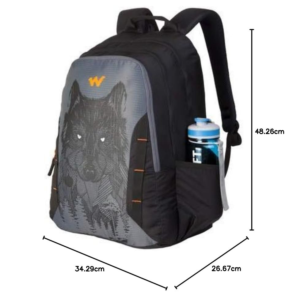 Wildcraft Nylon 44 Ltrs Casual Backpack (11629-Wolf_Black)